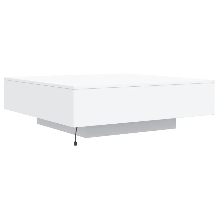 Table basse avec lumières LED blanc 100x100x31 cm - 8