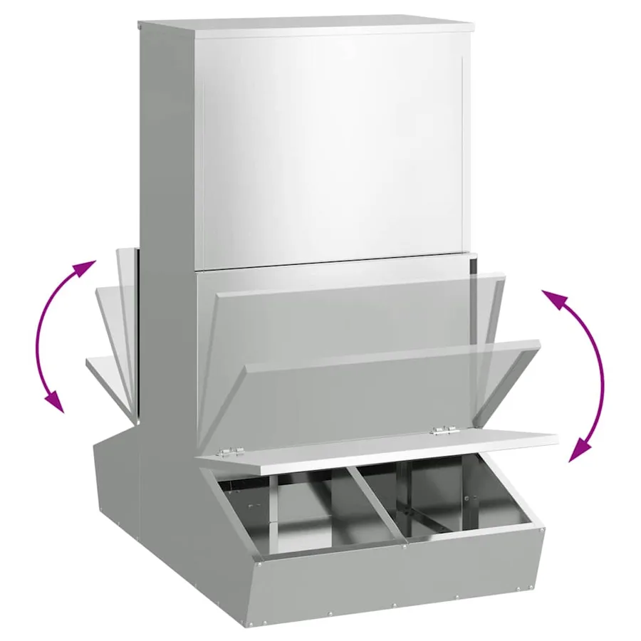 Distributeur de porcs Argent 82 x 51 x 91,5 cm Acier galvanisé - 11
