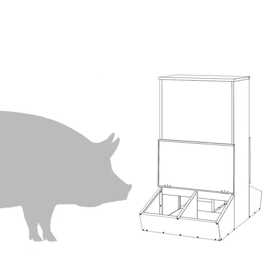 Distributeur de porcs Argent 82 x 51 x 91,5 cm Acier galvanisé - 9