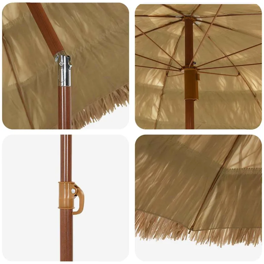 Parasol de jardin Naturel 160 x 160 x 196 cm - 4