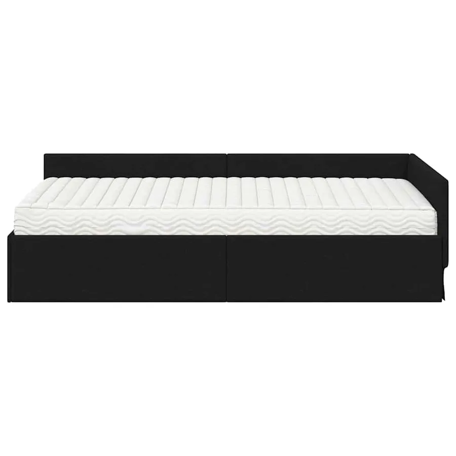 Cadre de lit d'angle avec matelas Autre 2 pcs Vert tissu - 6