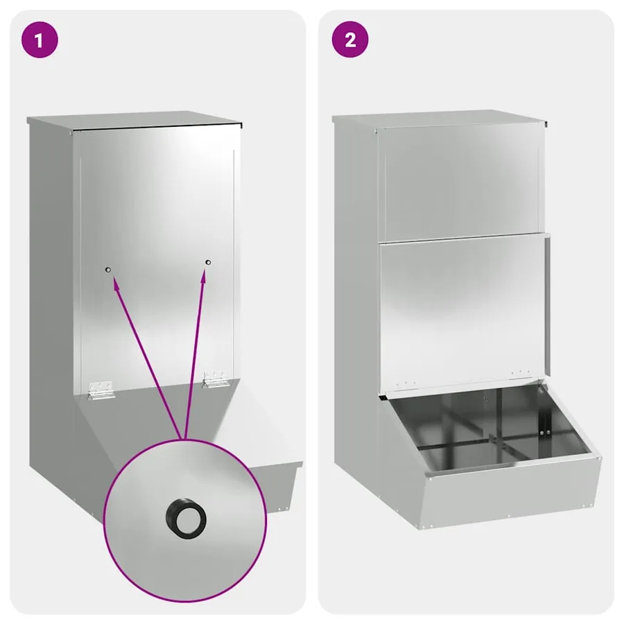 Distributeur de porcs Argent 55 x 38 x 76 cm Acier galvanisé - 8