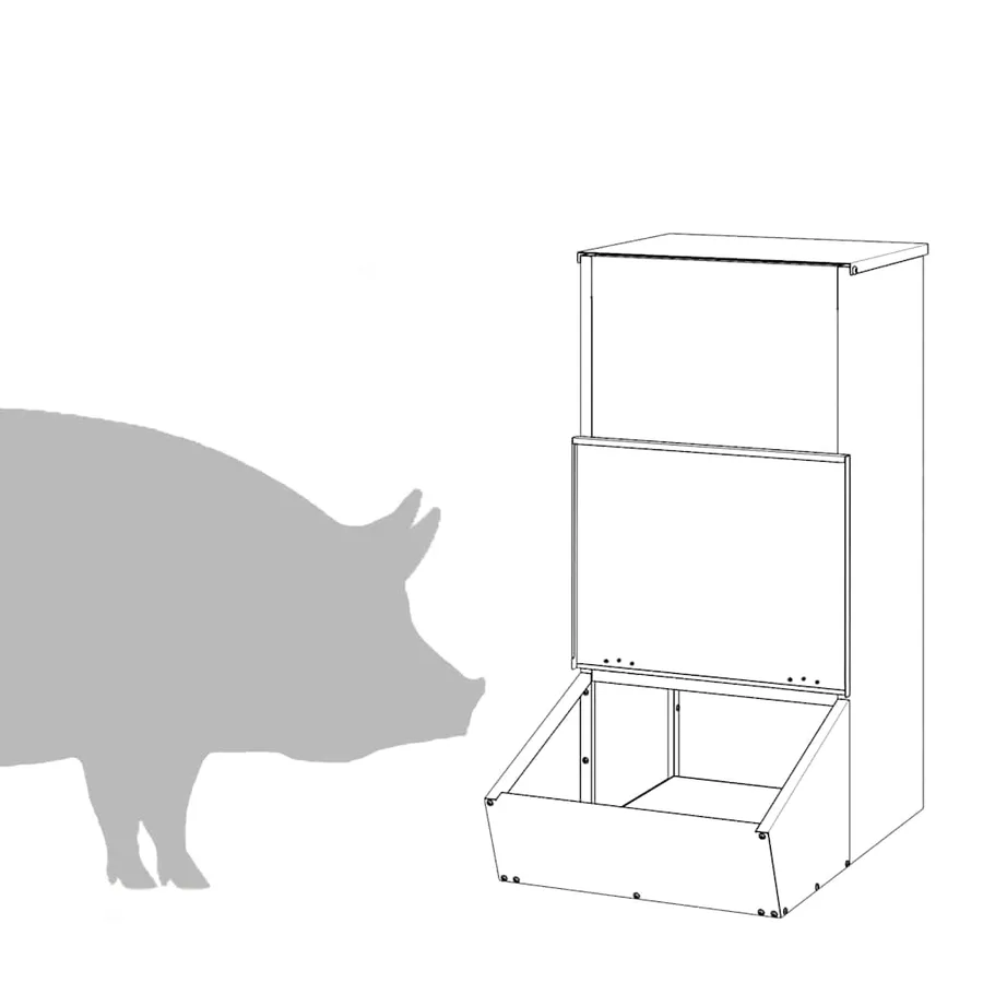 Distributeur de porcs Argent 55 x 38 x 76 cm Acier galvanisé - 9
