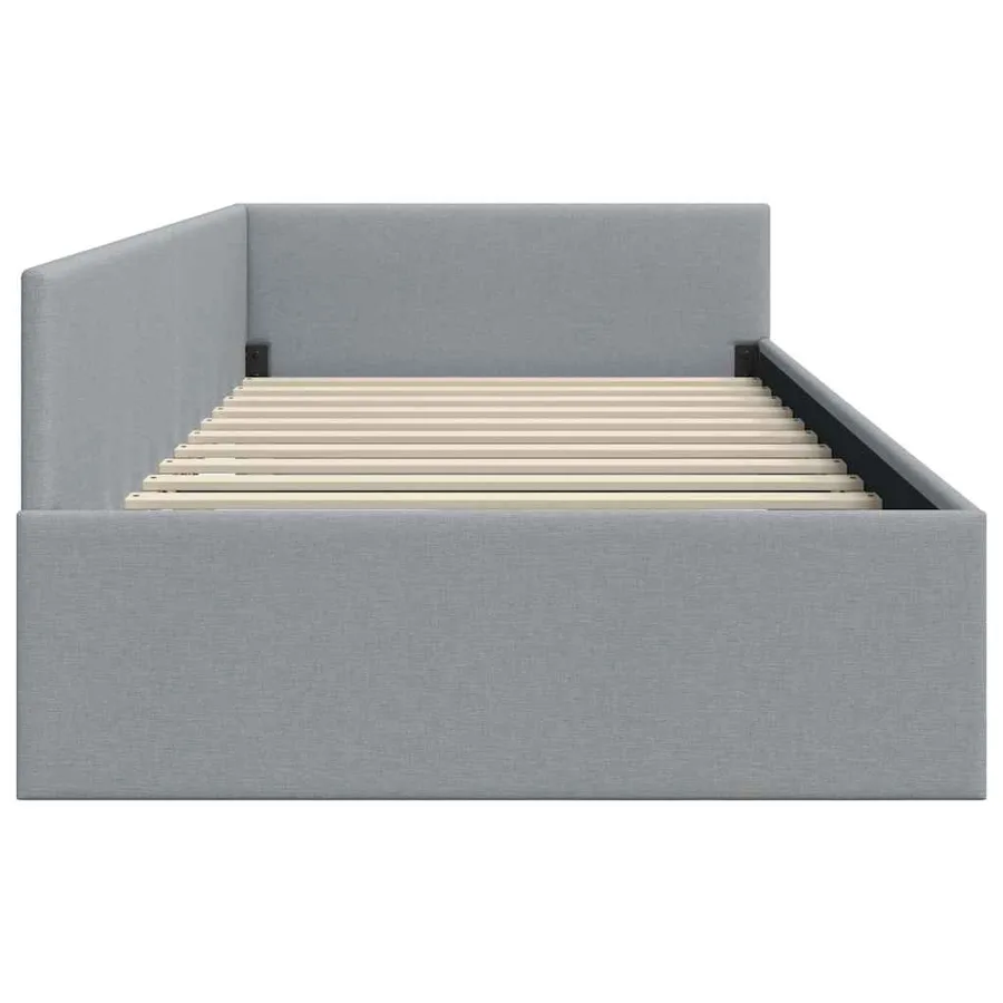 Cadre de lit d'angle Gris clair 100 cm x 200 cm tissu - 6