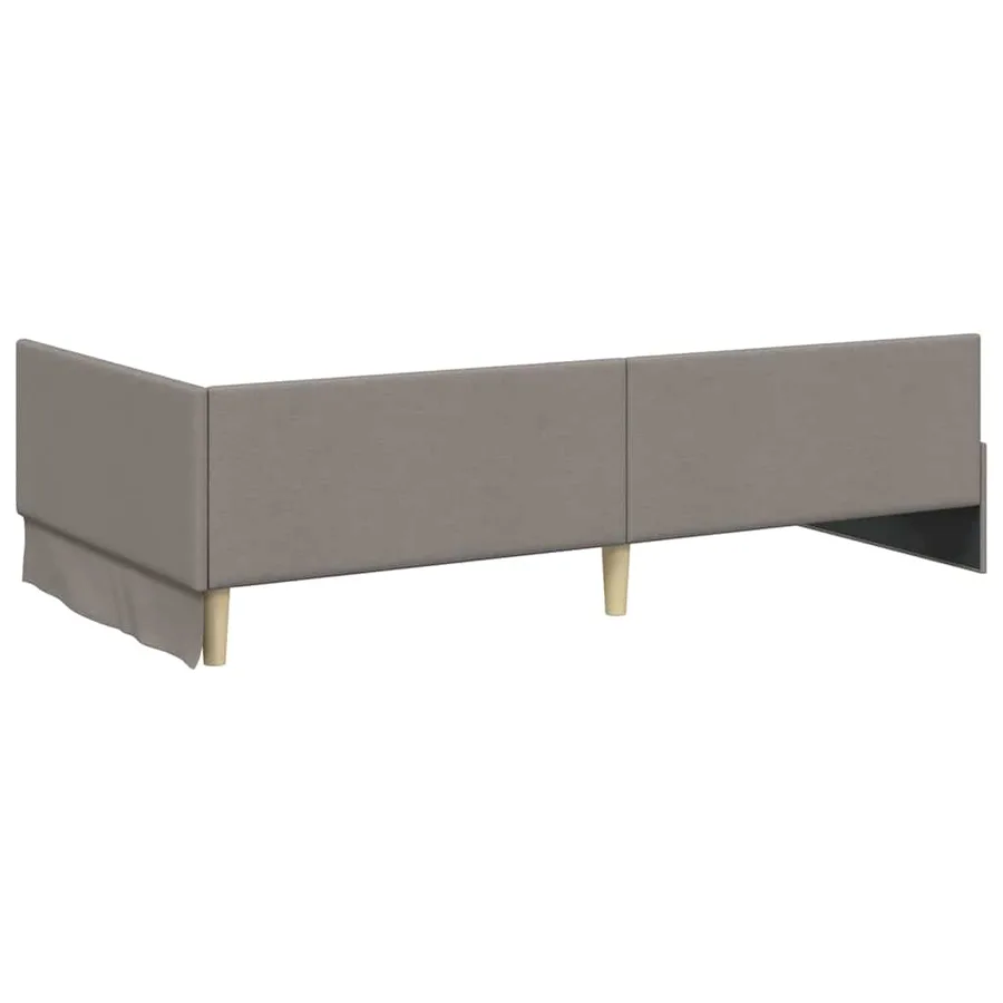 Cadre de lit d'angle avec matelas Autre 2 pcs Taupe tissu - 9
