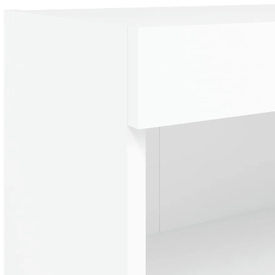 Unités murales TV avec LED 4 pcs blanc bois d'ingénierie - 13