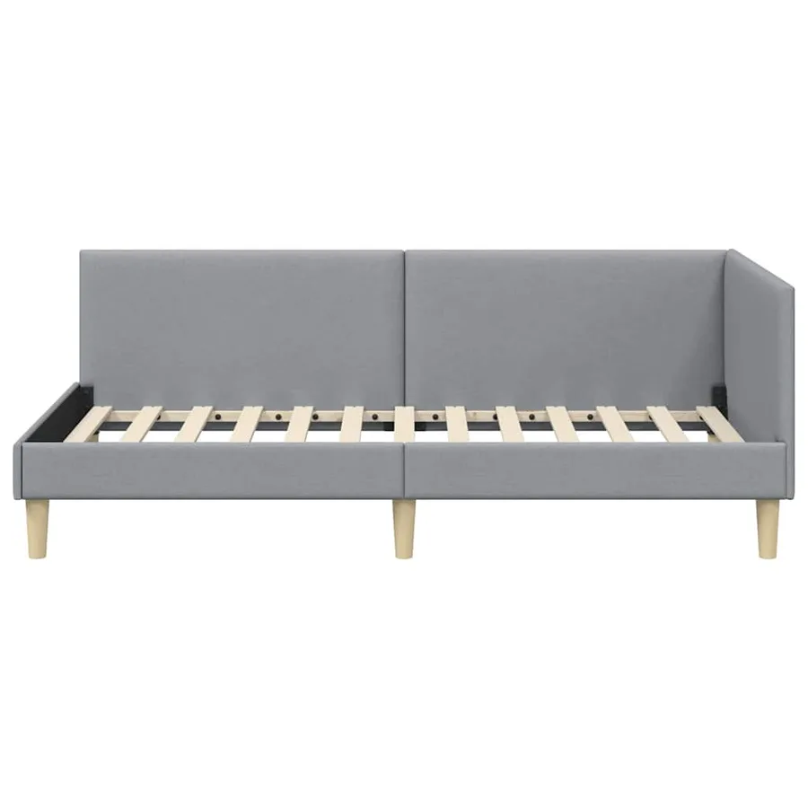 Cadre de lit d'angle avec tête de lit Gris clair 90 cm x 200 cm - 5