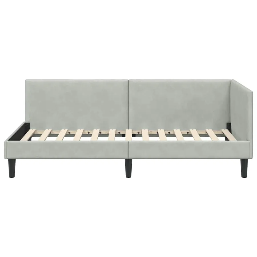 Cadre de lit d'angle Gris clair 80 cm x 200 cm Velours - 5