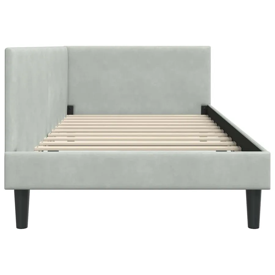 Cadre de lit d'angle Gris clair 80 cm x 200 cm Velours - 6