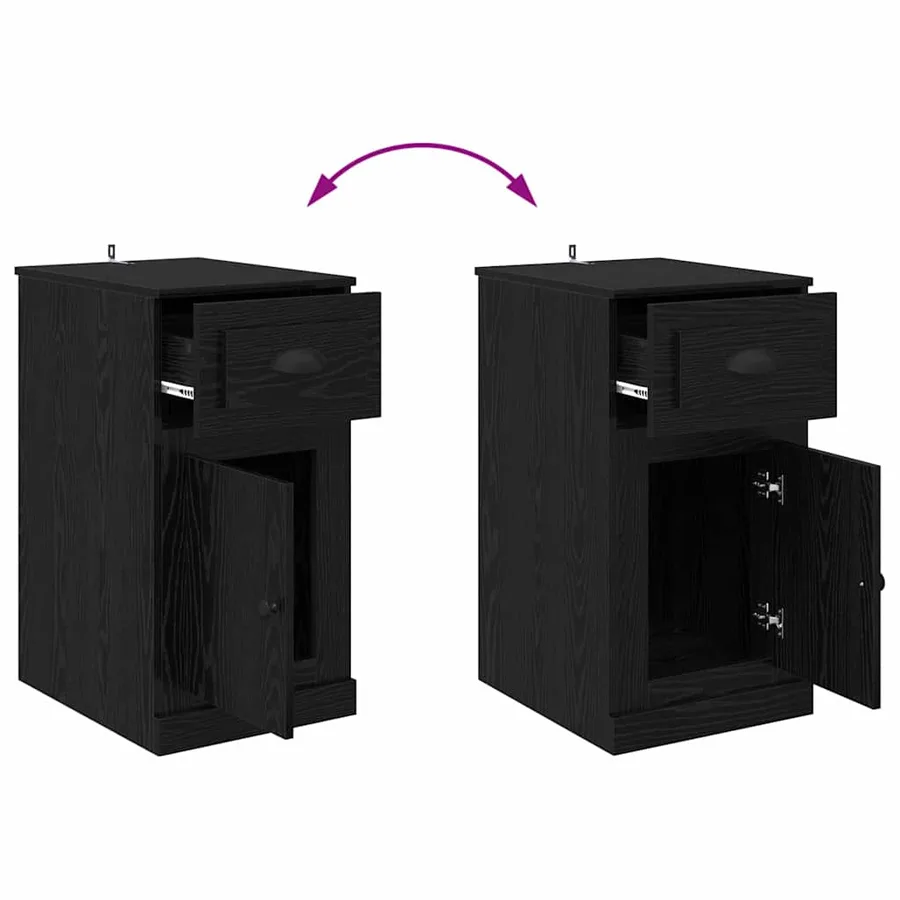 Meuble d'appoint Chêne noir 40 x 50 x 75 cm Bois d'ingénierie - 10