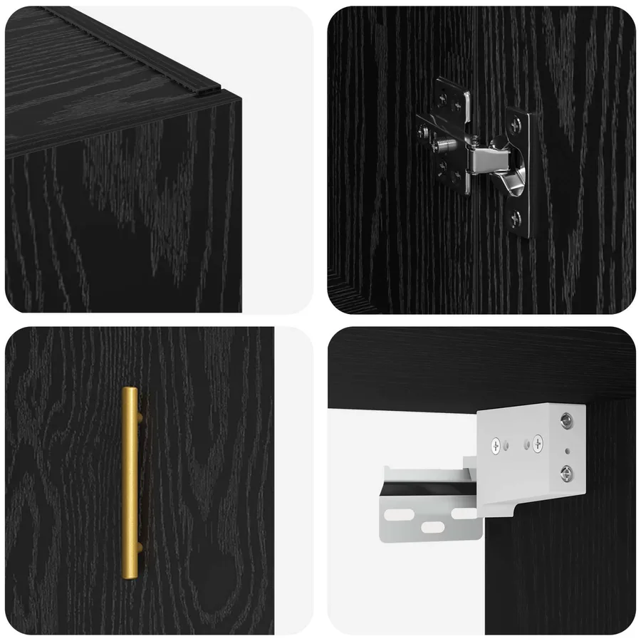 Armoire Murale Montage mural 2 pcs Chêne noir 69,5 x 34 x 90 cm - 11