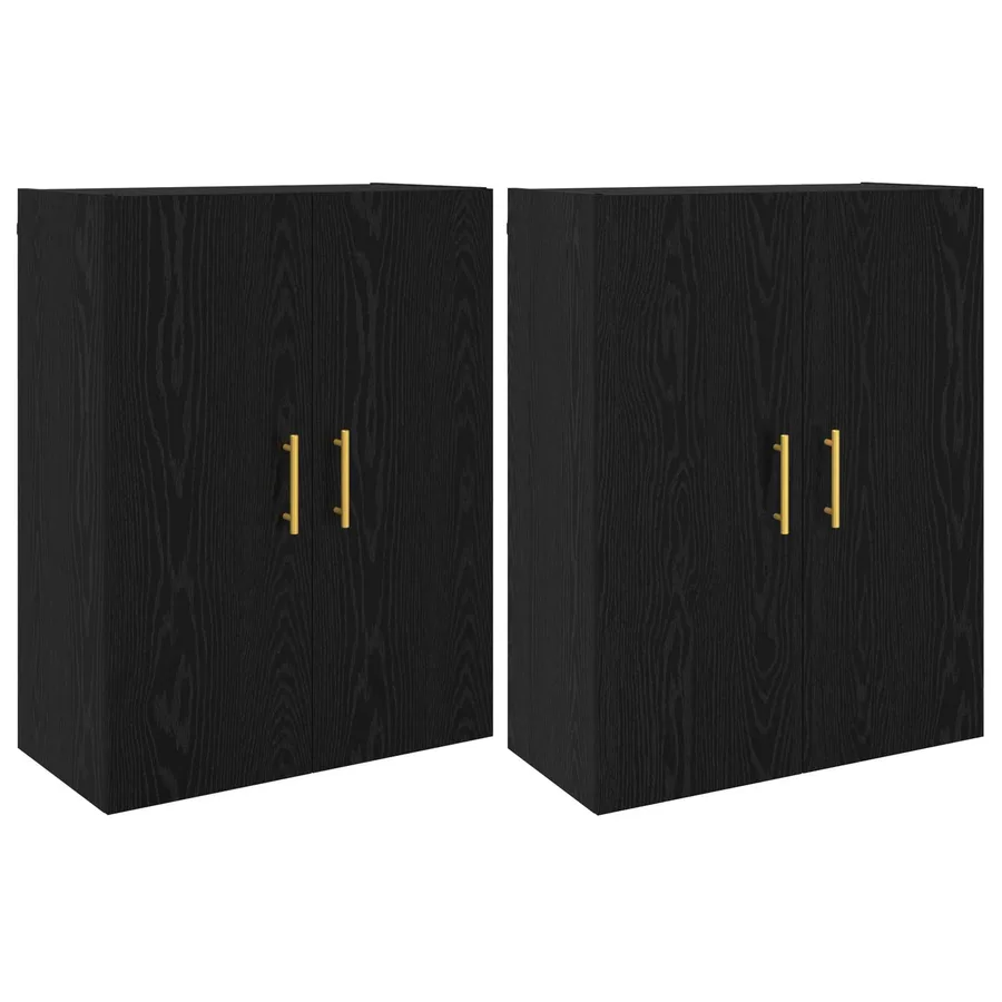 Armoire Murale Montage mural 2 pcs Chêne noir 69,5 x 34 x 90 cm - 2
