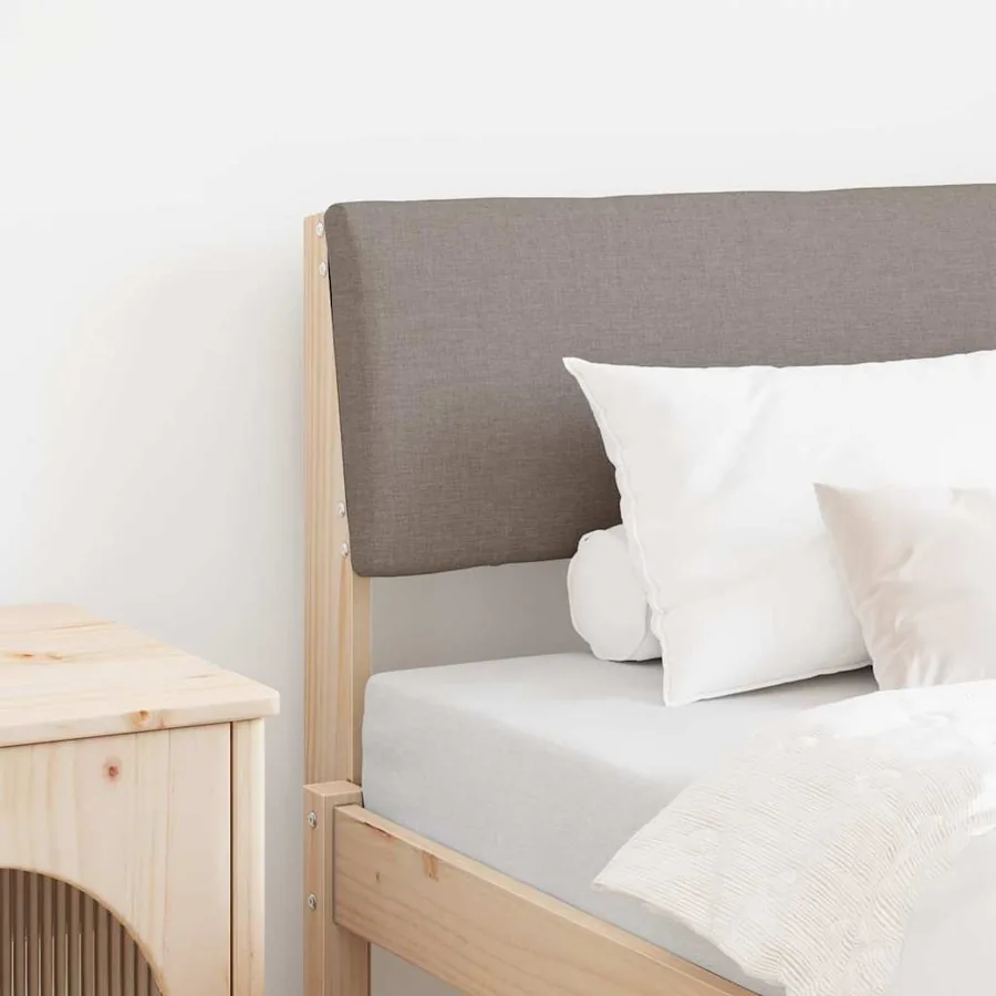 Tête de lit capitonnée Taupe 75 cm Pin massif