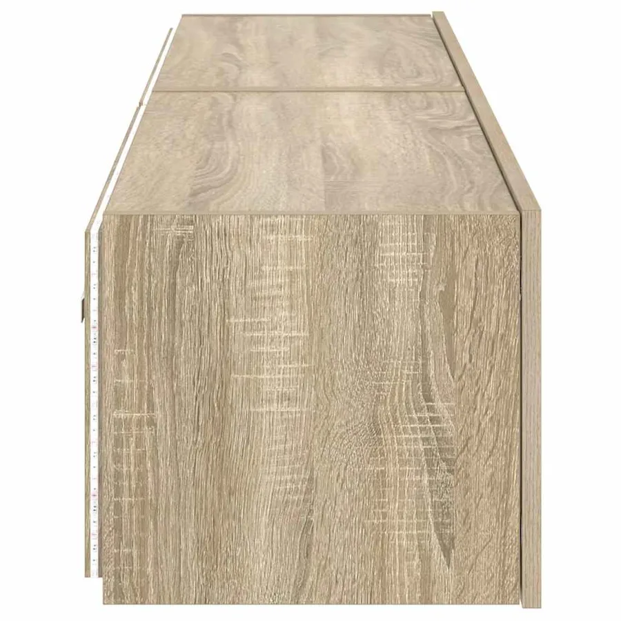 Meubles TV muraux lumières LED 2 pcs chêne sonoma 80x35x31 cm - 10