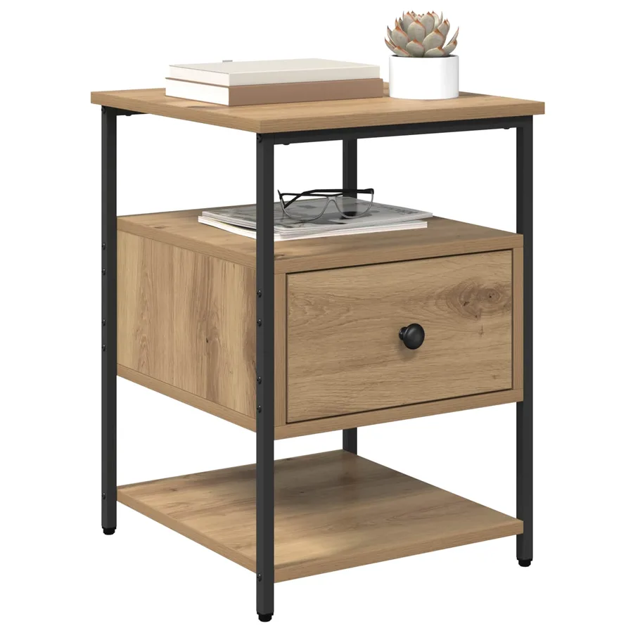Cabinet de chevet 2 pc Chêne artisanal 40 x 42 x 56 cm - 3
