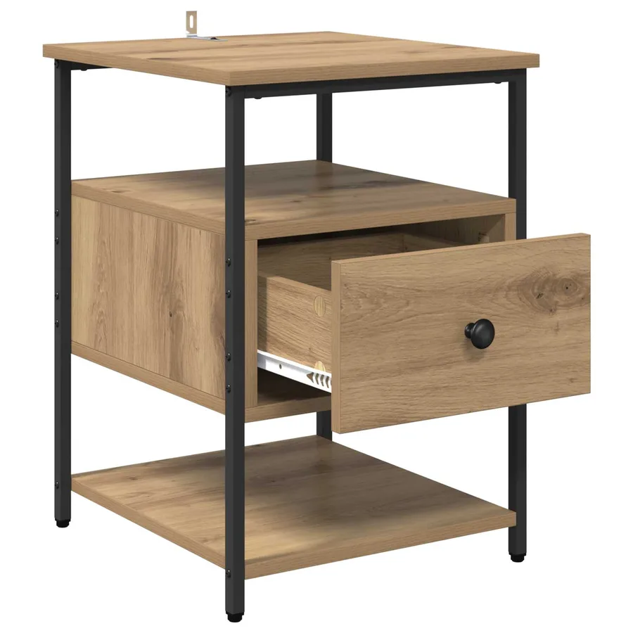 Cabinet de chevet 2 pc Chêne artisanal 40 x 42 x 56 cm - 5