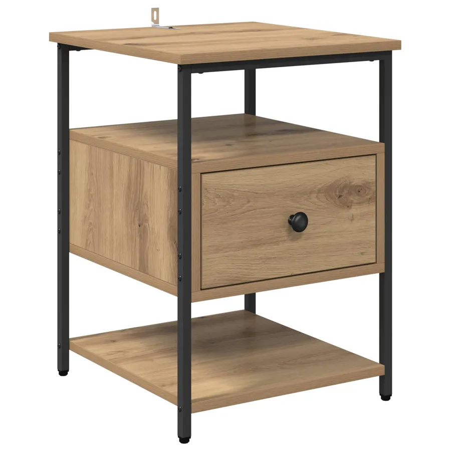 Cabinet de chevet 2 pc Chêne artisanal 40 x 42 x 56 cm - 6