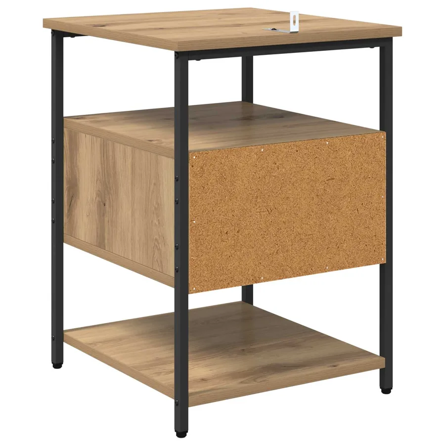 Cabinet de chevet 2 pc Chêne artisanal 40 x 42 x 56 cm - 9