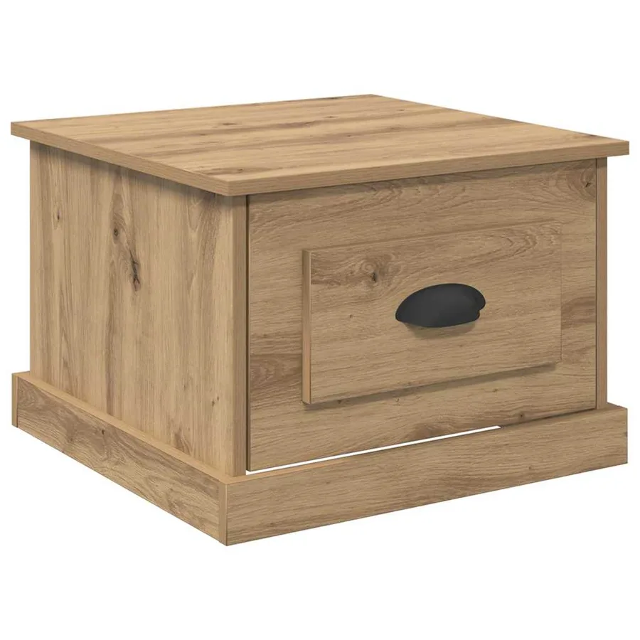 Table basse Chêne artisanal 50 x 50 x 35 cm Bois d'ingénierie - 2