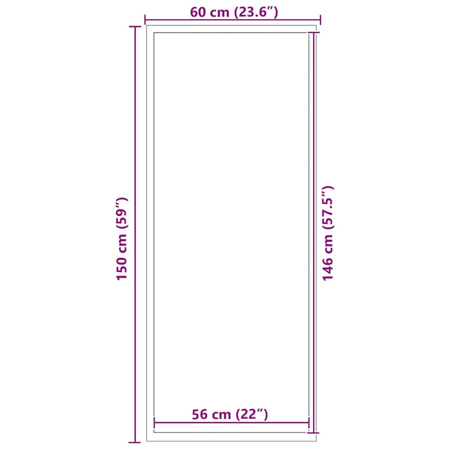 Tapis d'entrée Noir 60 x 150 cm Polypropylène - 7