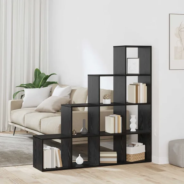 Cloison Bibliothèque Chêne noir 131,5 x 29 x 131,5 cm