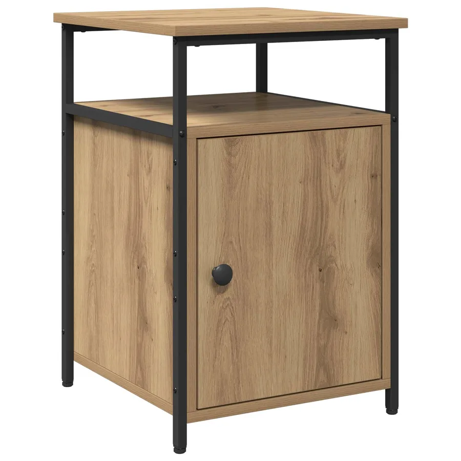 Cabinet de chevet 2 pc chêne artisanal Bois d'ingénierie - 5
