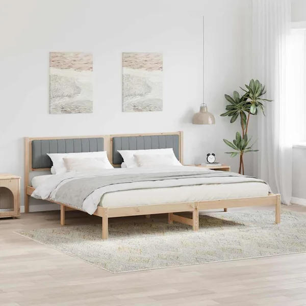 Cadre de lit Gris clair 200 x 200 cm Pin massif