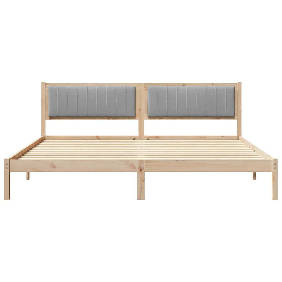 Cadre de lit Gris clair 200 x 200 cm Pin massif - 5