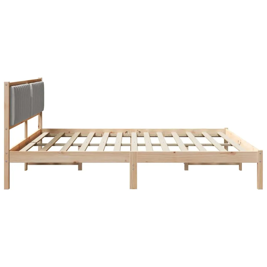 Cadre de lit Gris clair 200 x 200 cm Pin massif - 6