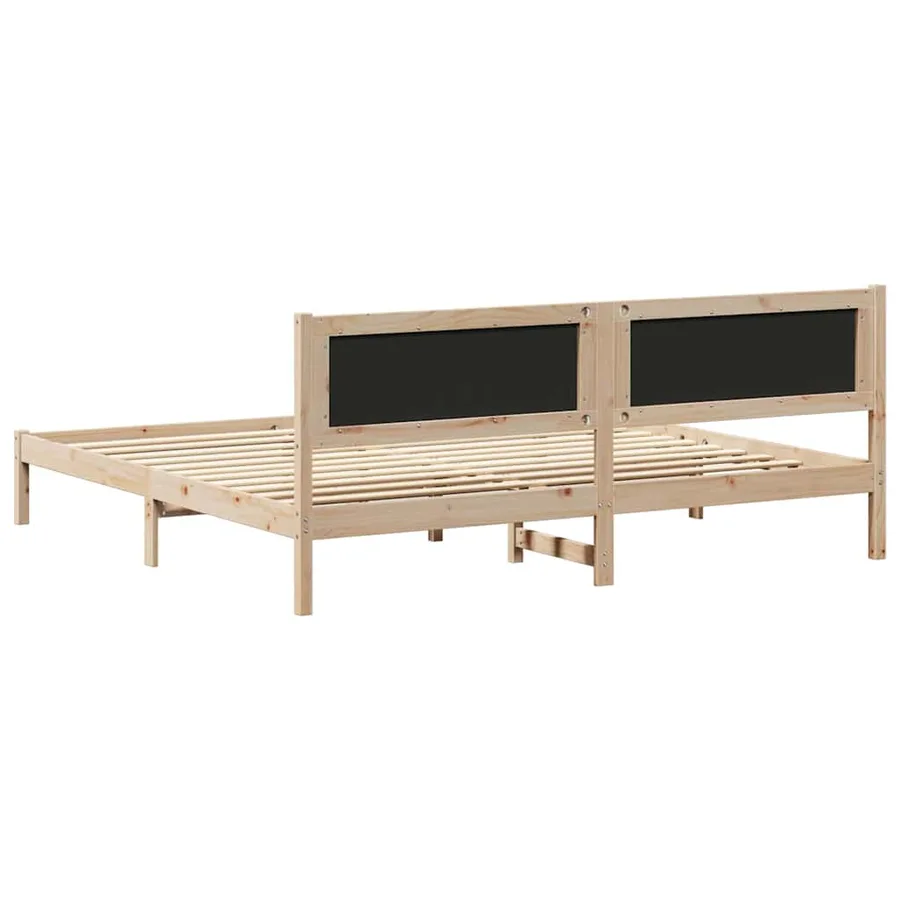 Cadre de lit Gris clair 200 x 200 cm Pin massif - 7
