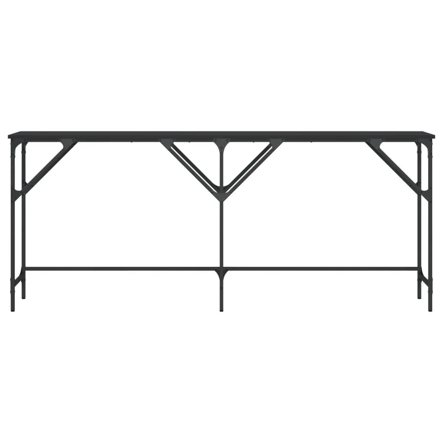 Table console noir 180x29x75 cm bois d'ingénierie - 4