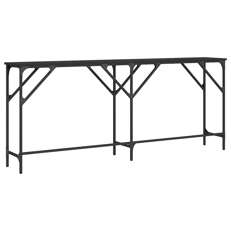 Table console noir 180x29x75 cm bois d'ingénierie - 6