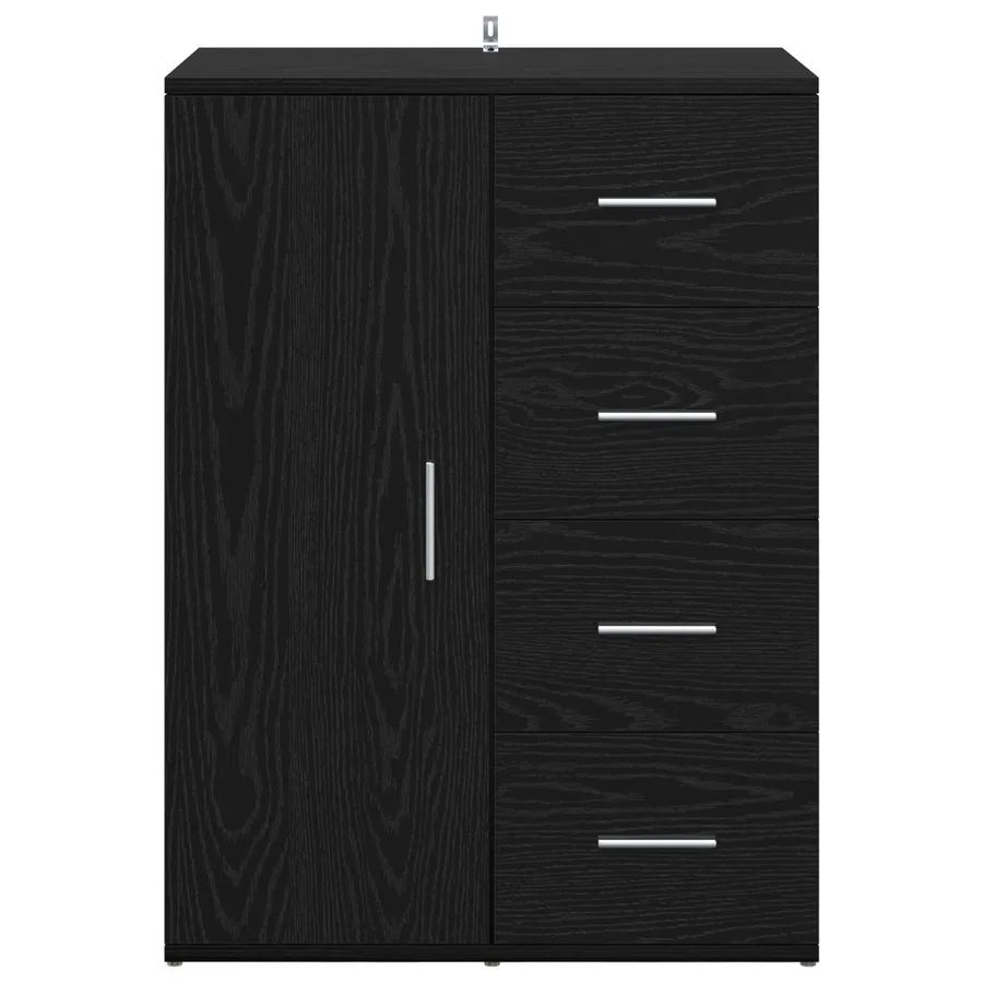 Buffet avec tiroir Chêne noir 59 x 39 x 80 cm Bois d'ingénierie - 6