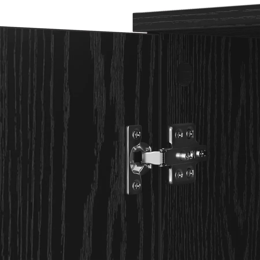 Buffet avec tiroir Chêne noir 59 x 39 x 80 cm Bois d'ingénierie - 9