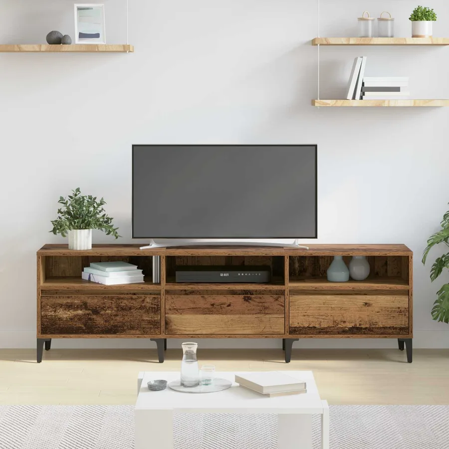 Meuble TV Bois Ancien 150 x 30 x 45 cm Bois d'ingénierie et fer - 4