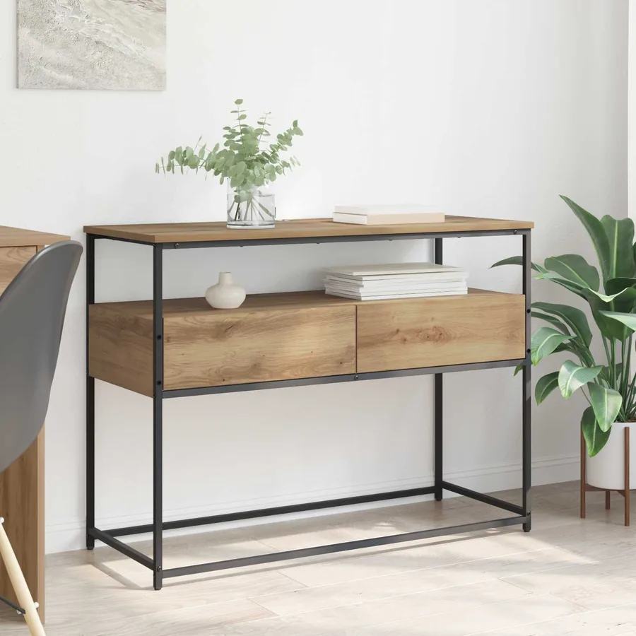 Table console Chêne artisanal 100 x 40 x 75 cm