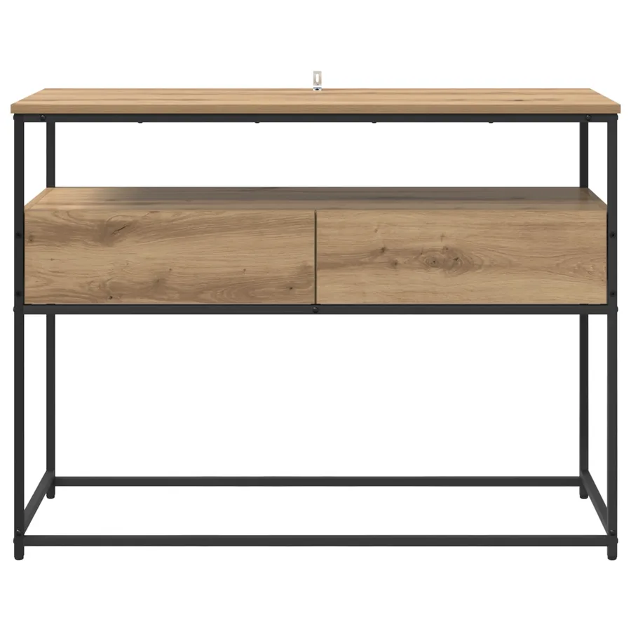 Table console Chêne artisanal 100 x 40 x 75 cm - 6