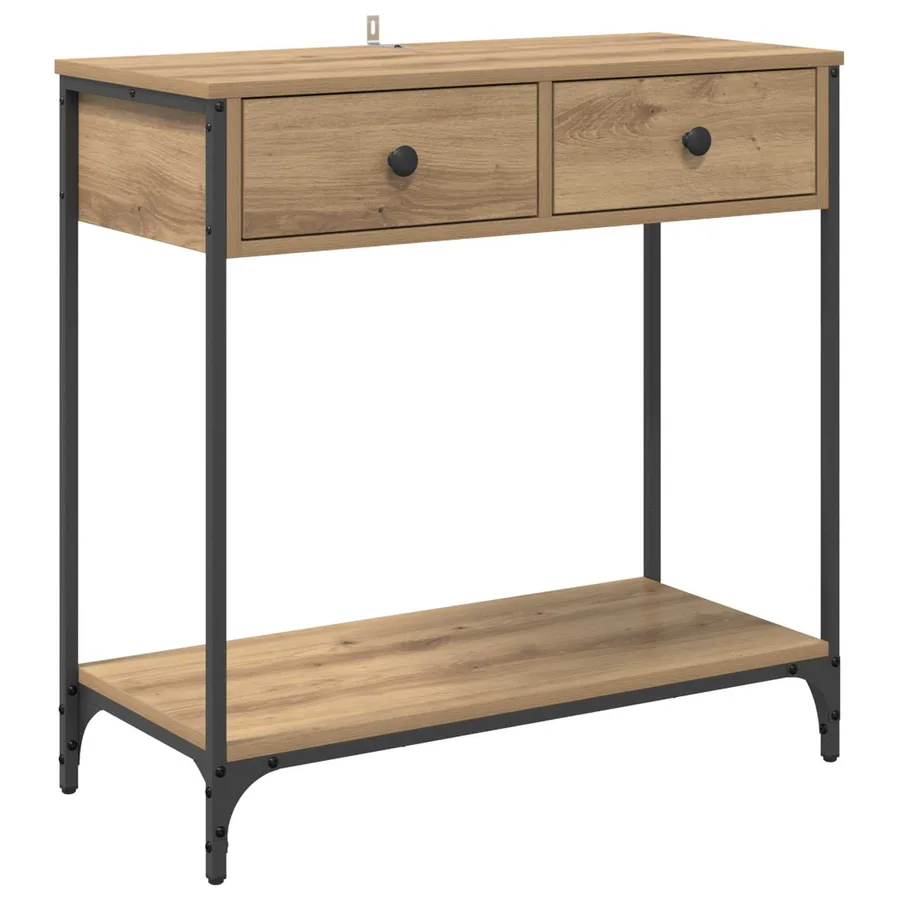 Table console Chêne artisanal 75 x 34,5 x 75 cm - 2