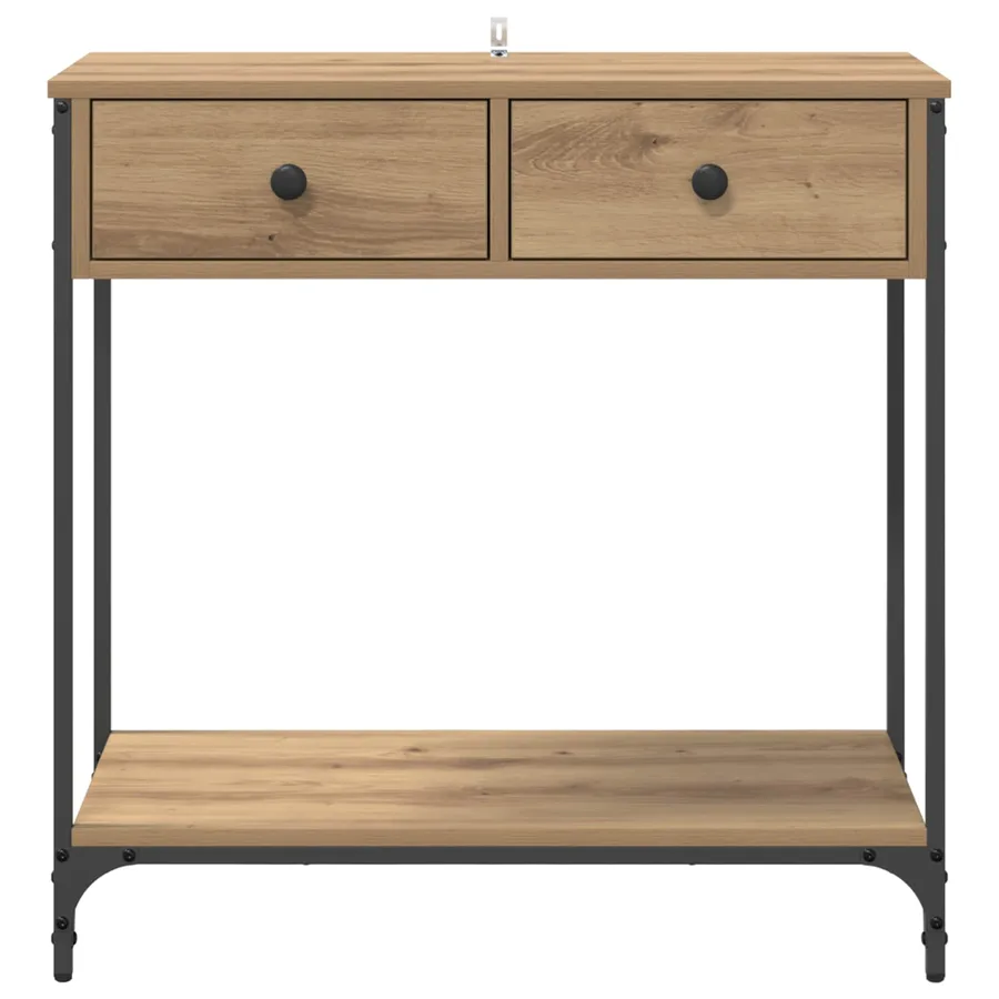 Table console Chêne artisanal 75 x 34,5 x 75 cm - 6