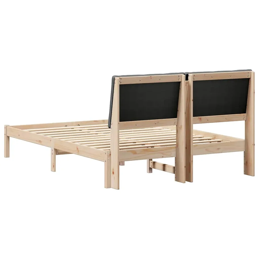 Cadre de lit avec tête de lit marron et gris foncé 160 x 200 cm - 7