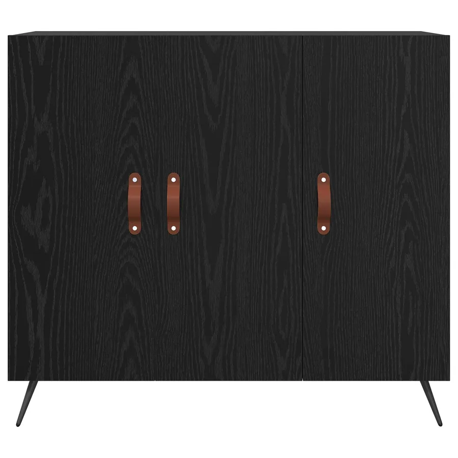 Buffet Chêne noir 89,5 x 34 x 80 cm Bois d'ingénierie - 6