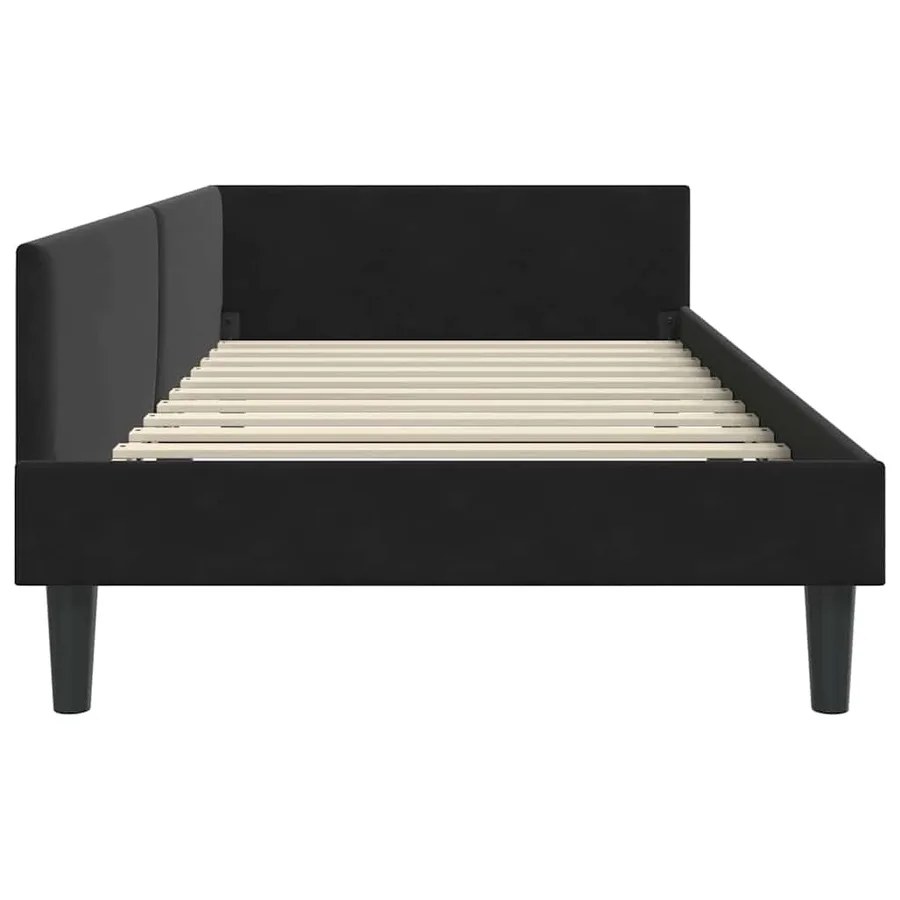 Cadre de lit d'angle Noir 90 cm x 190 cm Velours - 6