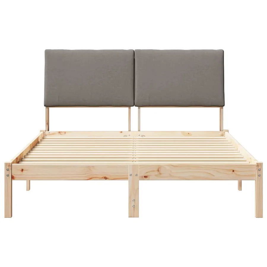 Cadre de lit Marron et taupe 150 x 200 cm Bois massif en pin - 5