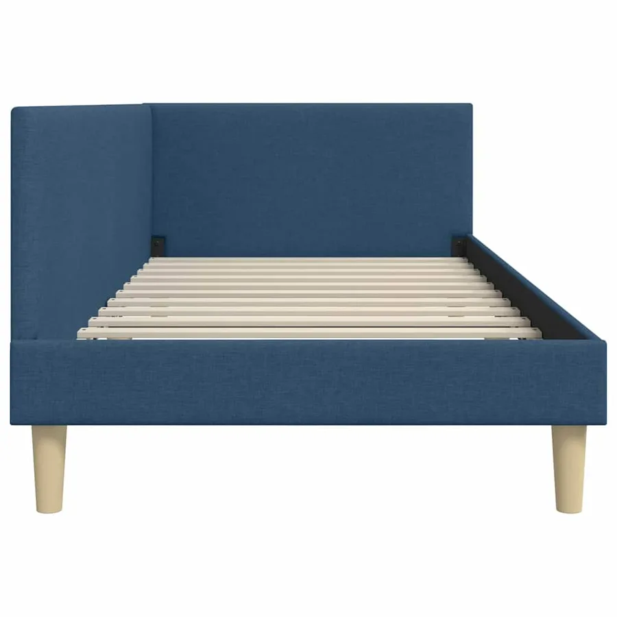 Cadre de lit d'angle Bleu 80 cm x 200 cm Tissu et Contreplaqué - 6