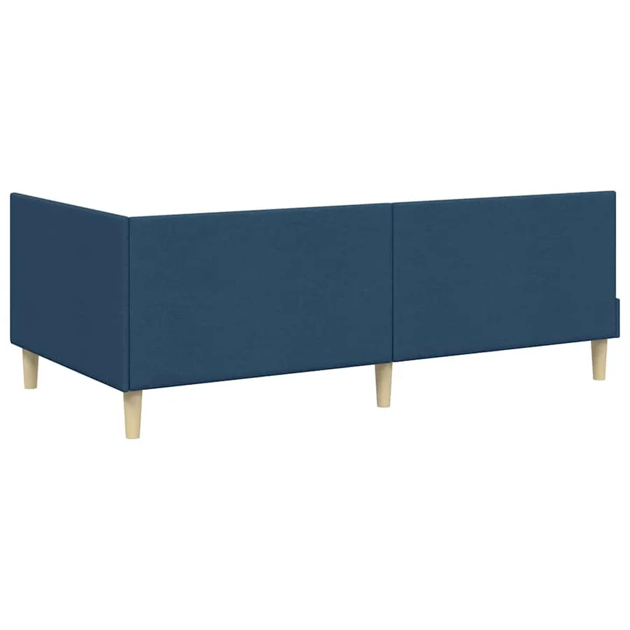 Cadre de lit d'angle avec matelas Autre 2 pcs Bleu tissu - 9
