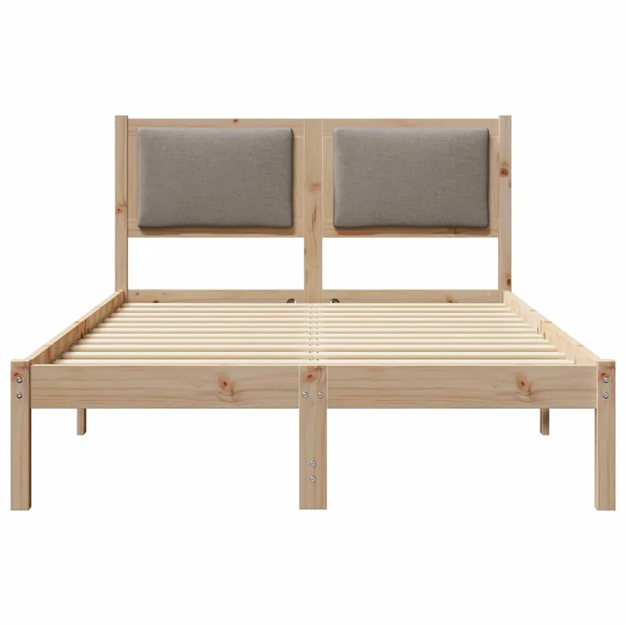 Cadre de lit avec tête de lit Taupe 120 x 190 cm Pin massif - 5
