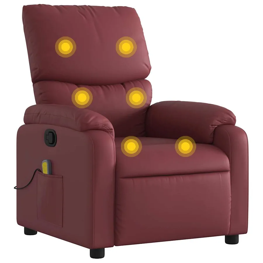 Fauteuil de massage inclinable Rouge bordeaux Similicuir - 2