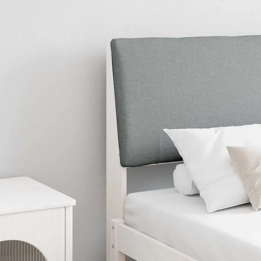 Tête de lit capitonnée Gris clair 200 cm Pin massif
