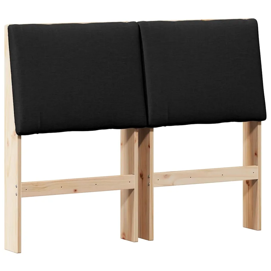 Tête de lit capitonnée Noir 120 cm Pin massif - 2