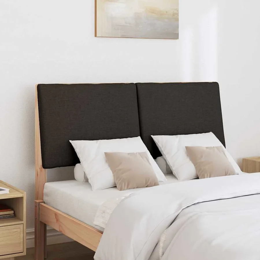 Tête de lit capitonnée Noir 120 cm Pin massif - 3